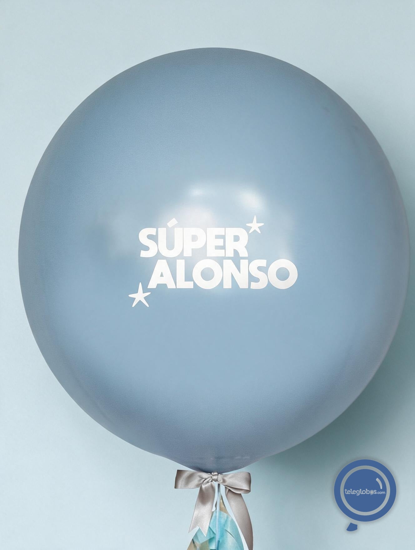 Globo Personalizado de 24" Azul Pastel - detalle