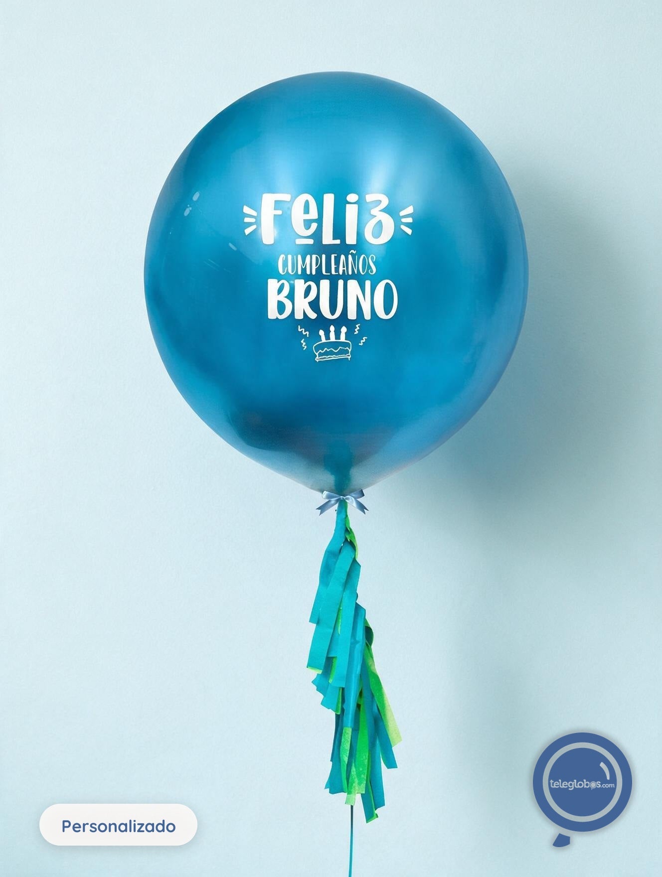 Globo Personalizado Látex Cromado de 24" Azul