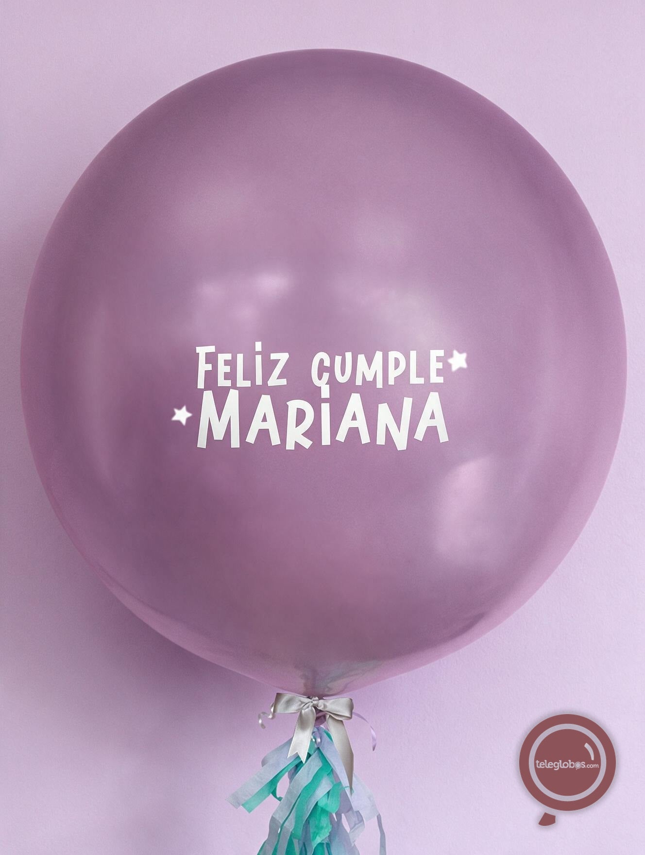 Globo Personalizado de 24" Pastel Lavanda - detalle