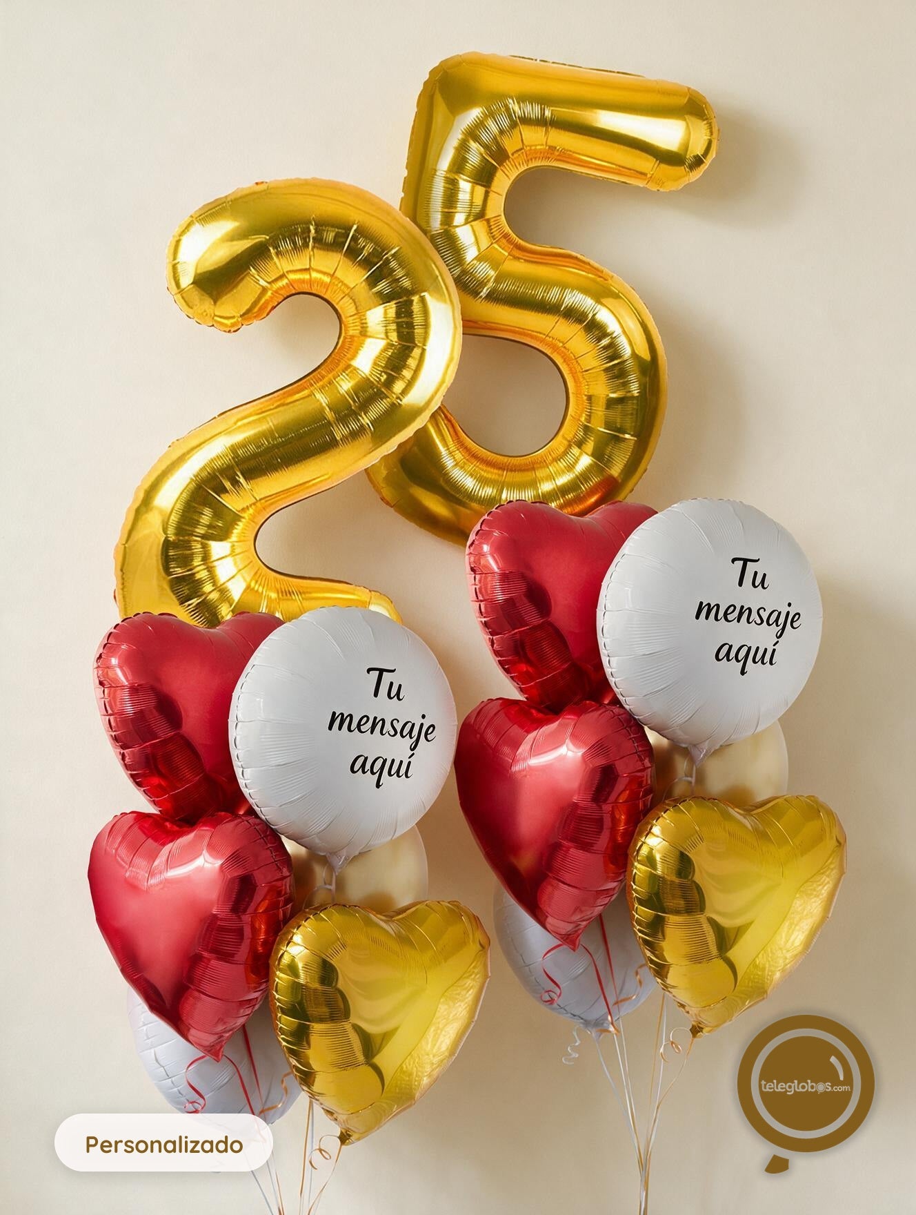 Kit Celebra -Love and Gold- Globos de Helio