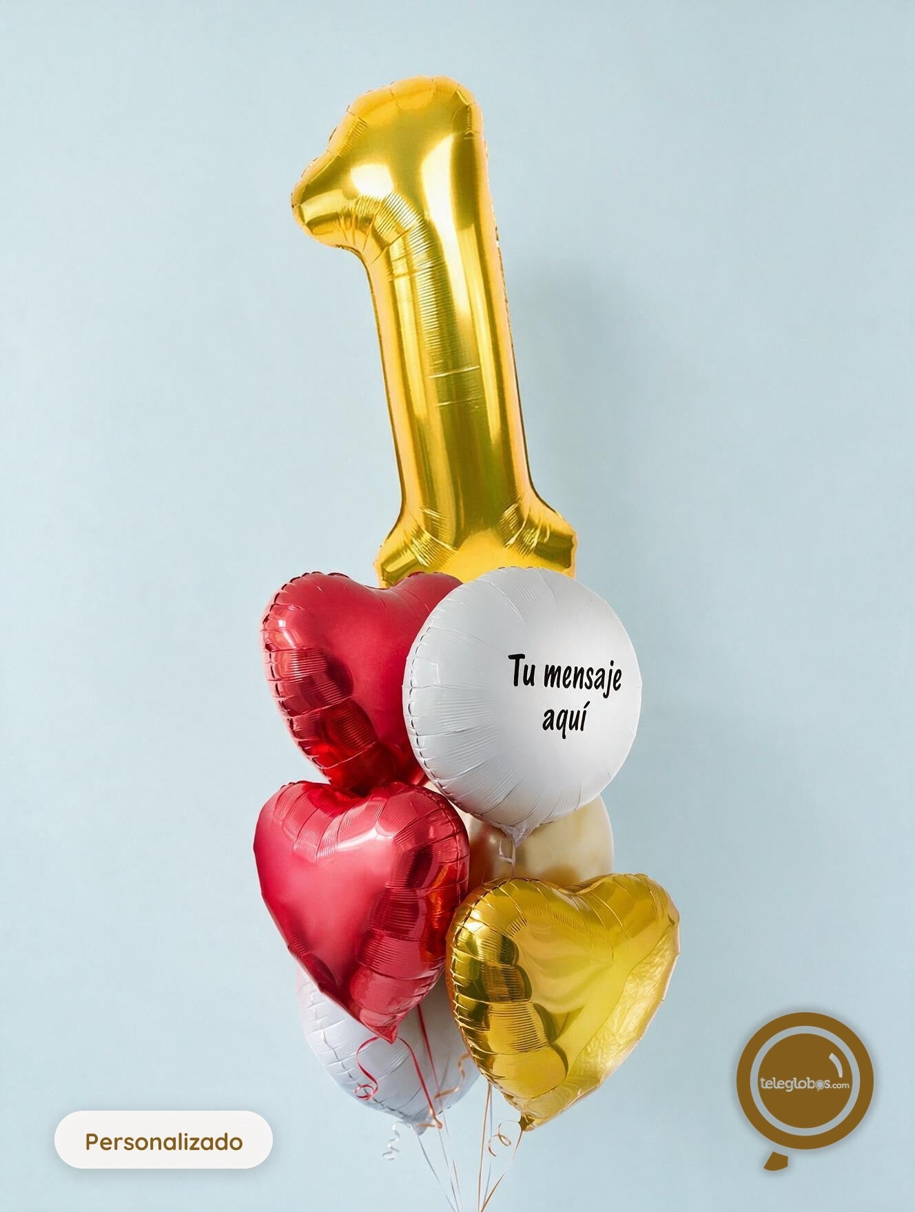 Kit Celebra -Love and Gold- Globos de Helio (Una Torre)