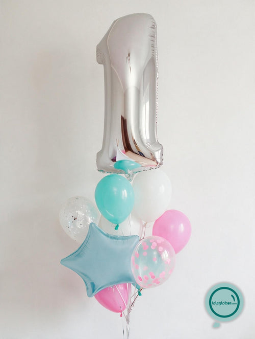 Kit de Globos con Helio Mix y Numero