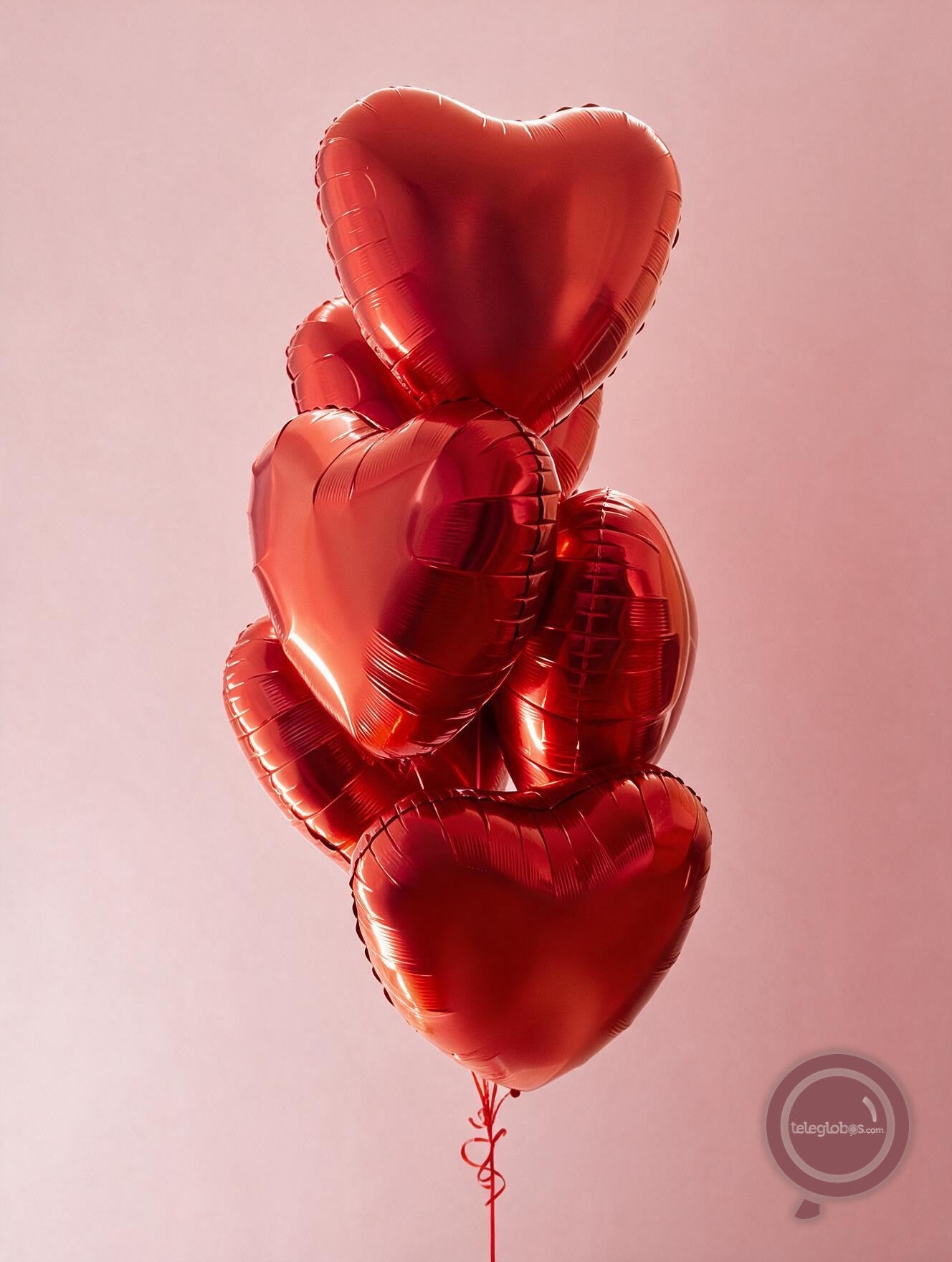 Media Docena de Globos Corazones Rojos
