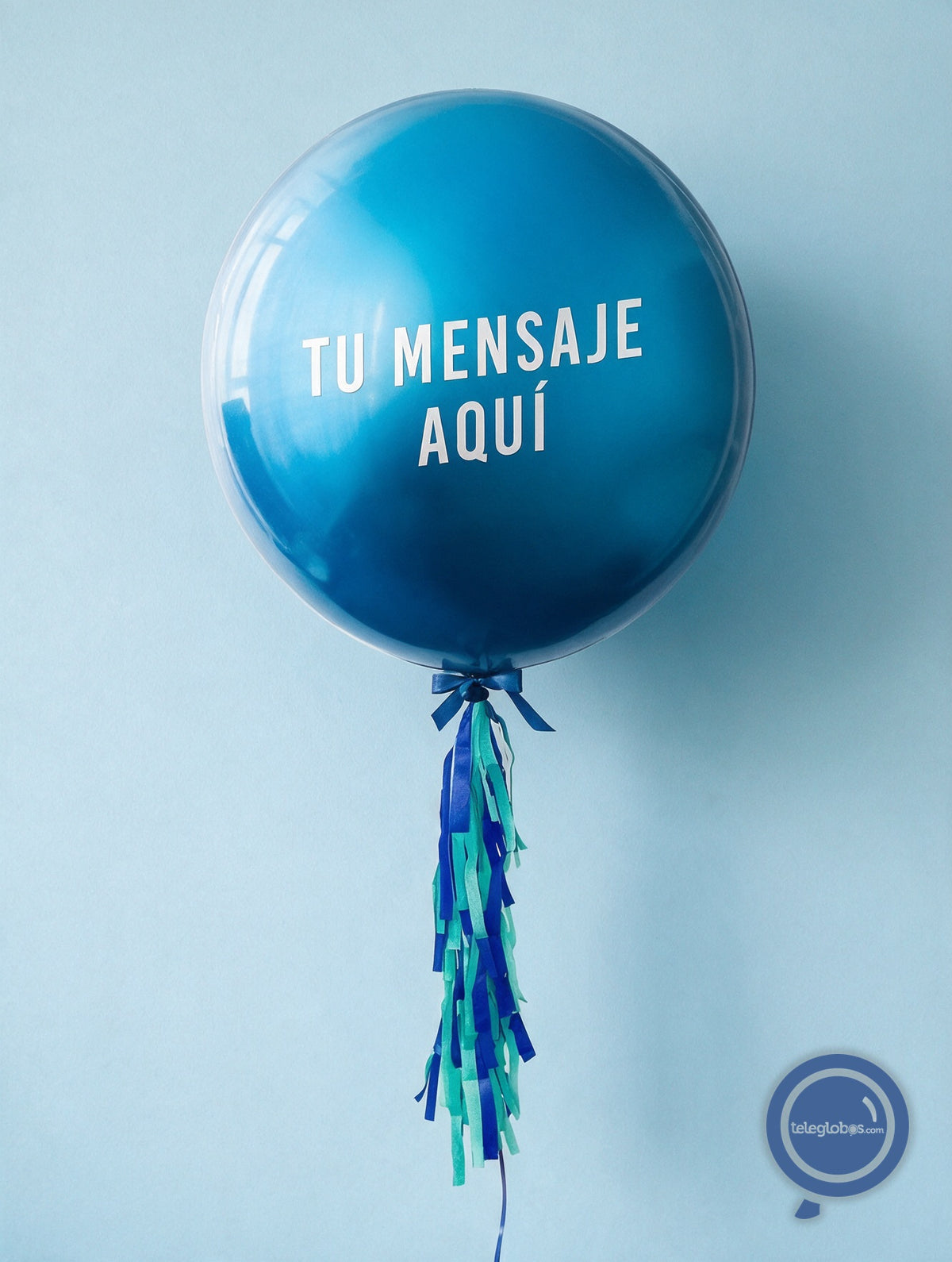 Orbz Azul con helio personalizado