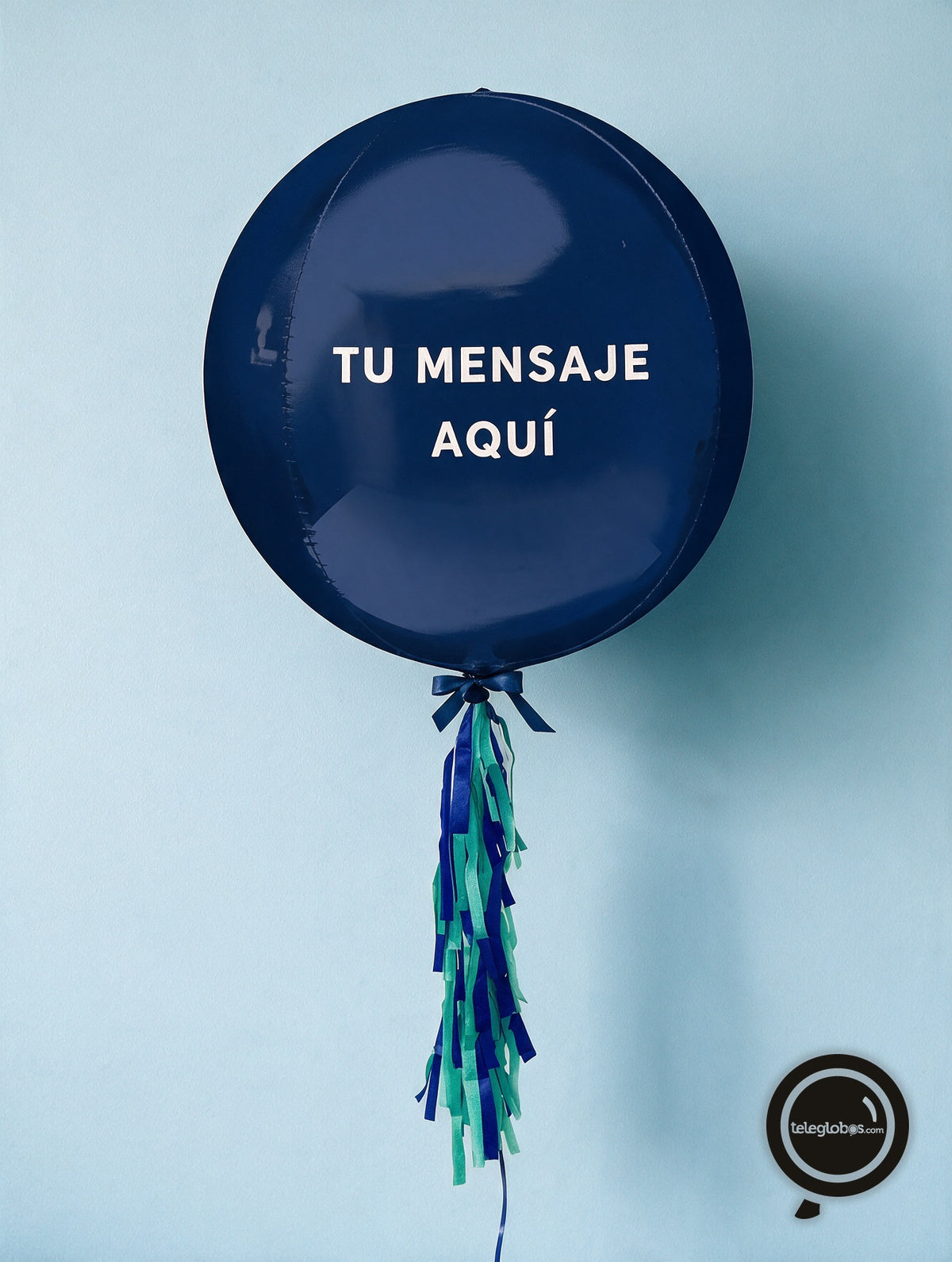 Orbz Navy con helio personalizado -Escoge el texto-