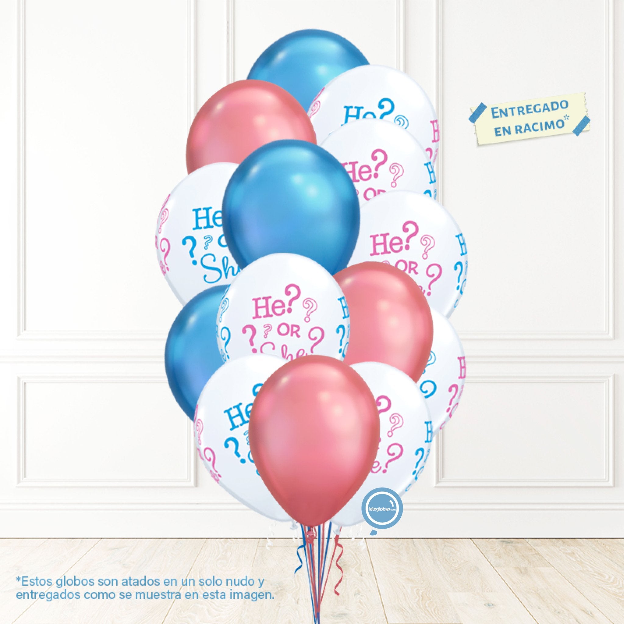 14 globos inflados con helio -He? or She?- Bio* -RAC035- | Globos y Regalos Teleglobos.com.mx.