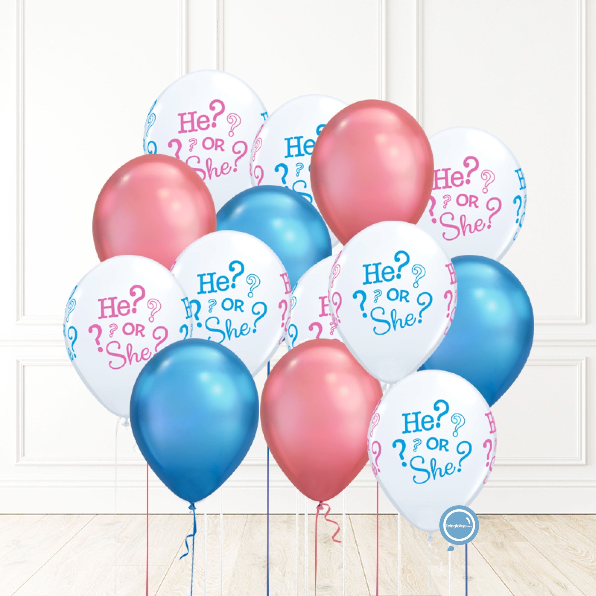 14 globos inflados con helio -He? or She?- Bio* -RAC035- | Globos y Regalos Teleglobos.com.mx.