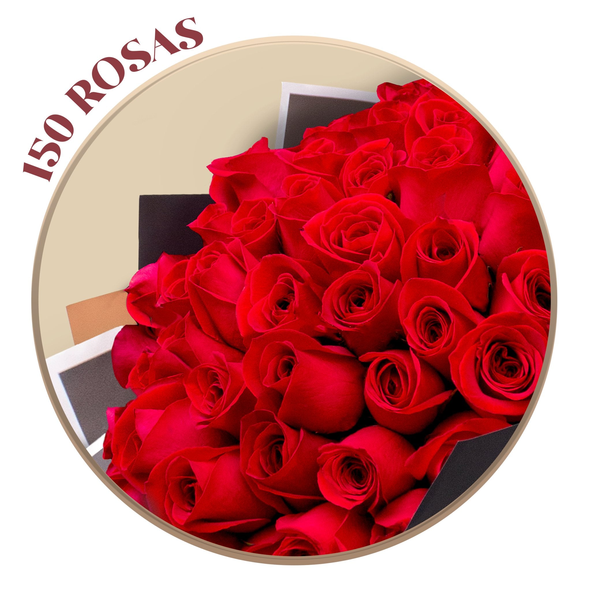 24, 50, 100, 150 o 500 Rosas Rojas en Ramillete