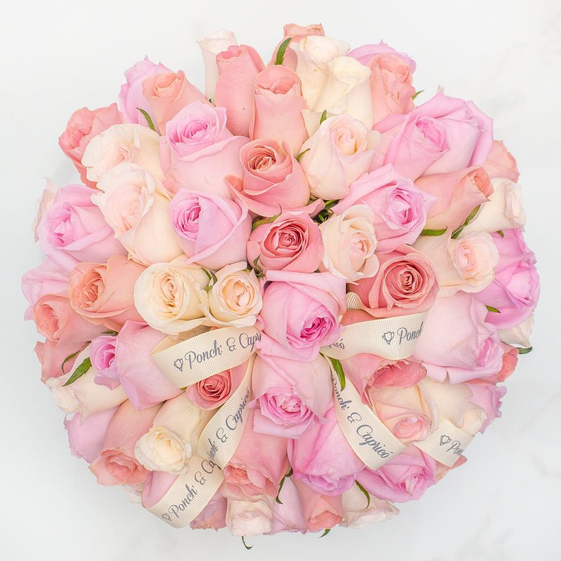 60 Rosas en domo -Mix rosado-