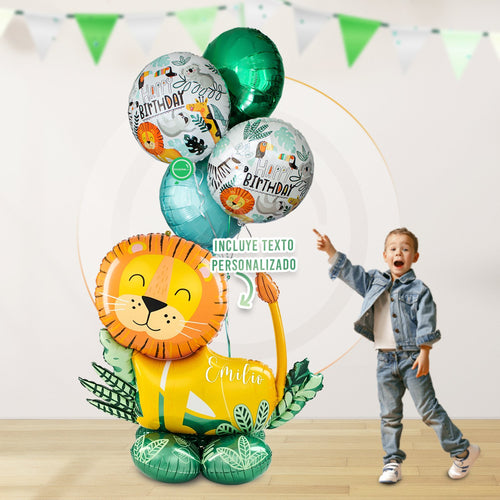AirLoonz Get Wild Lion + Bouquet de Globos