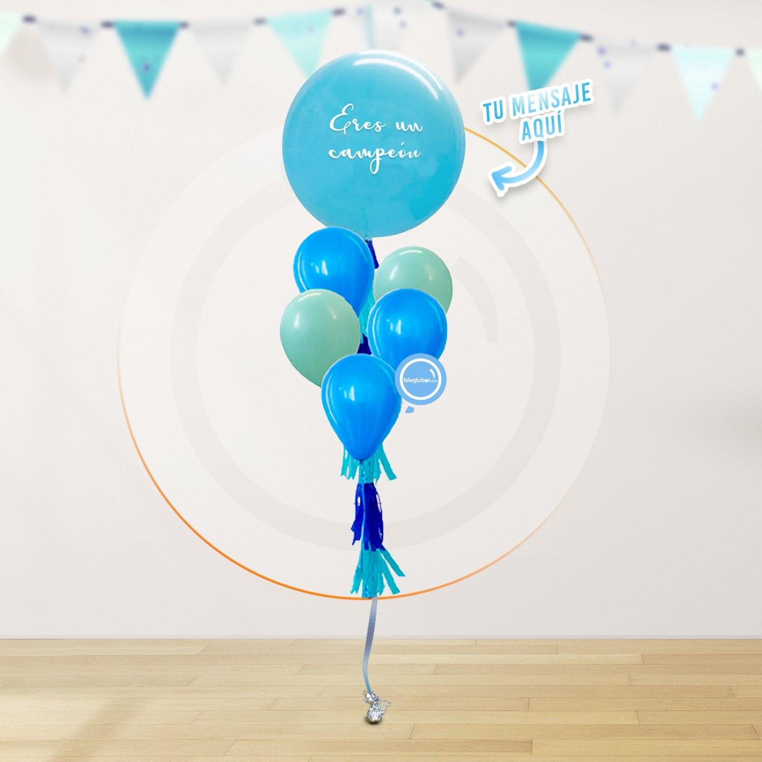 AirLoonz Luna y Estrellas con Globo Grande Personalizado + 5 globos