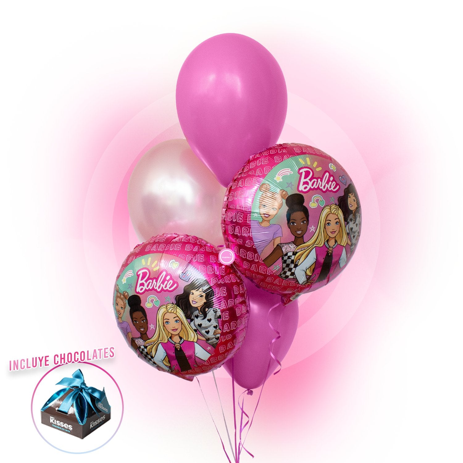 Bouquet de Globos Inflados con Helio para Cumpleaños -I'm a Barbie Girl-