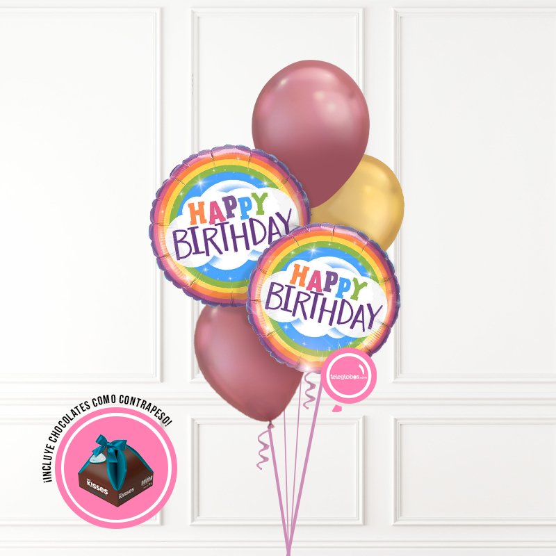 Bouquet de Globos de Cumpleaños 245 -Rainbow Birthday-