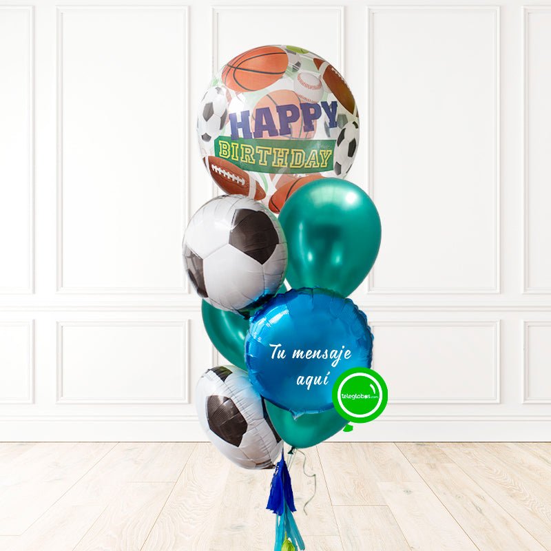 Bunch de globos con helio Burbuja de Pelotas Cumpleaños - Personalizado - | Globos y Regalos Teleglobos.com.mx.