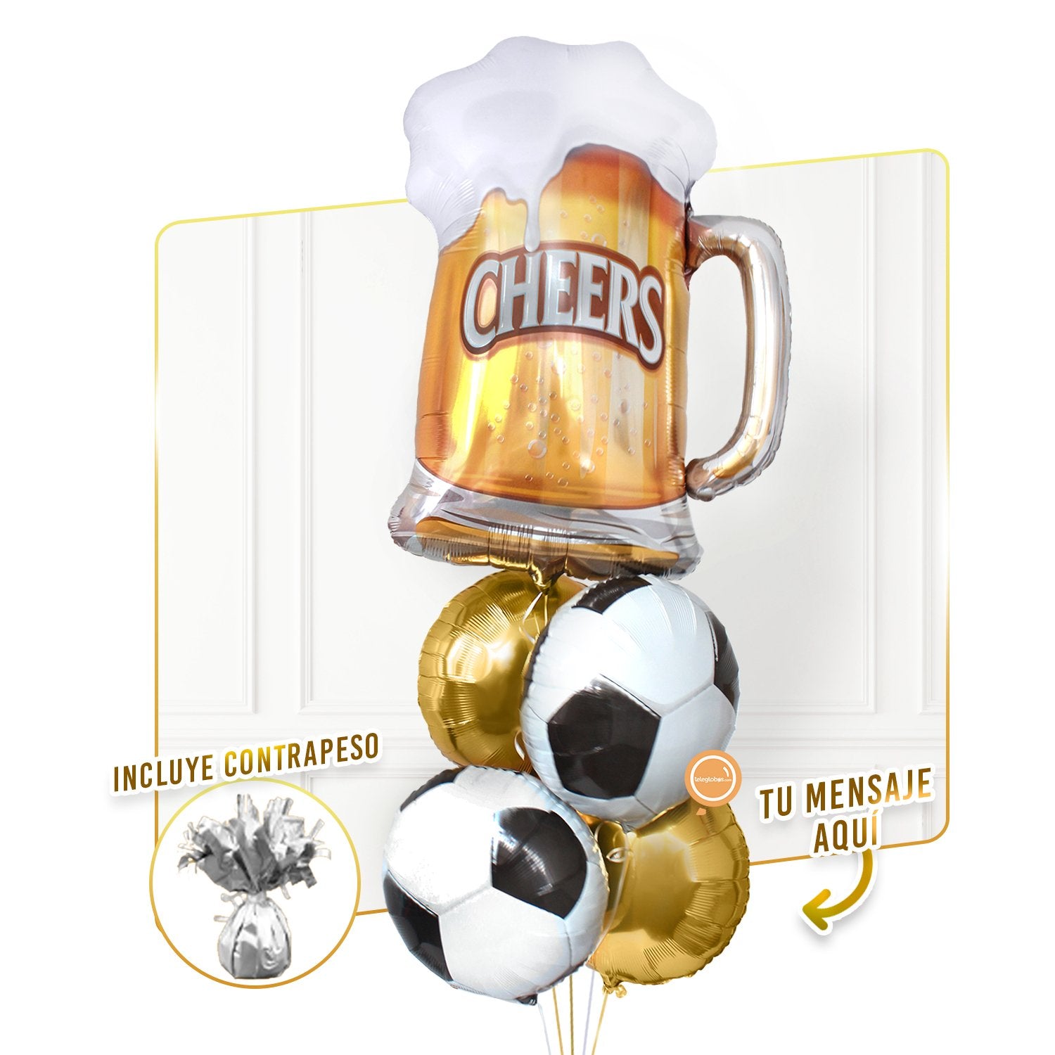 Bunch de Globos con Helio -Cheers Soccer-