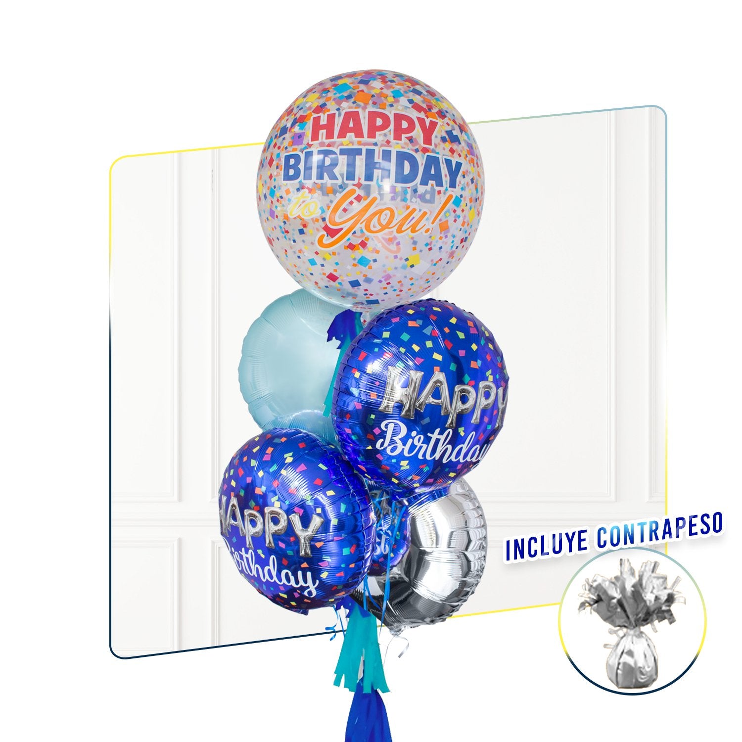 Bunch de Globos con Helio - Confetti Birthday -