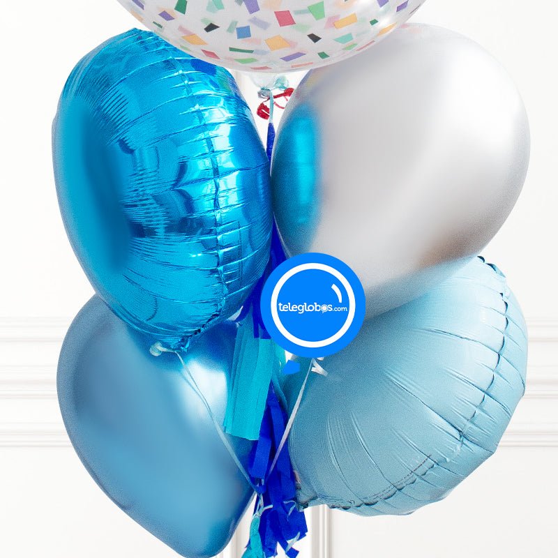 Bunch de globos con helio personalizado y Orbz Impreso (Confetti) | Globos y Regalos Teleglobos.com.mx.