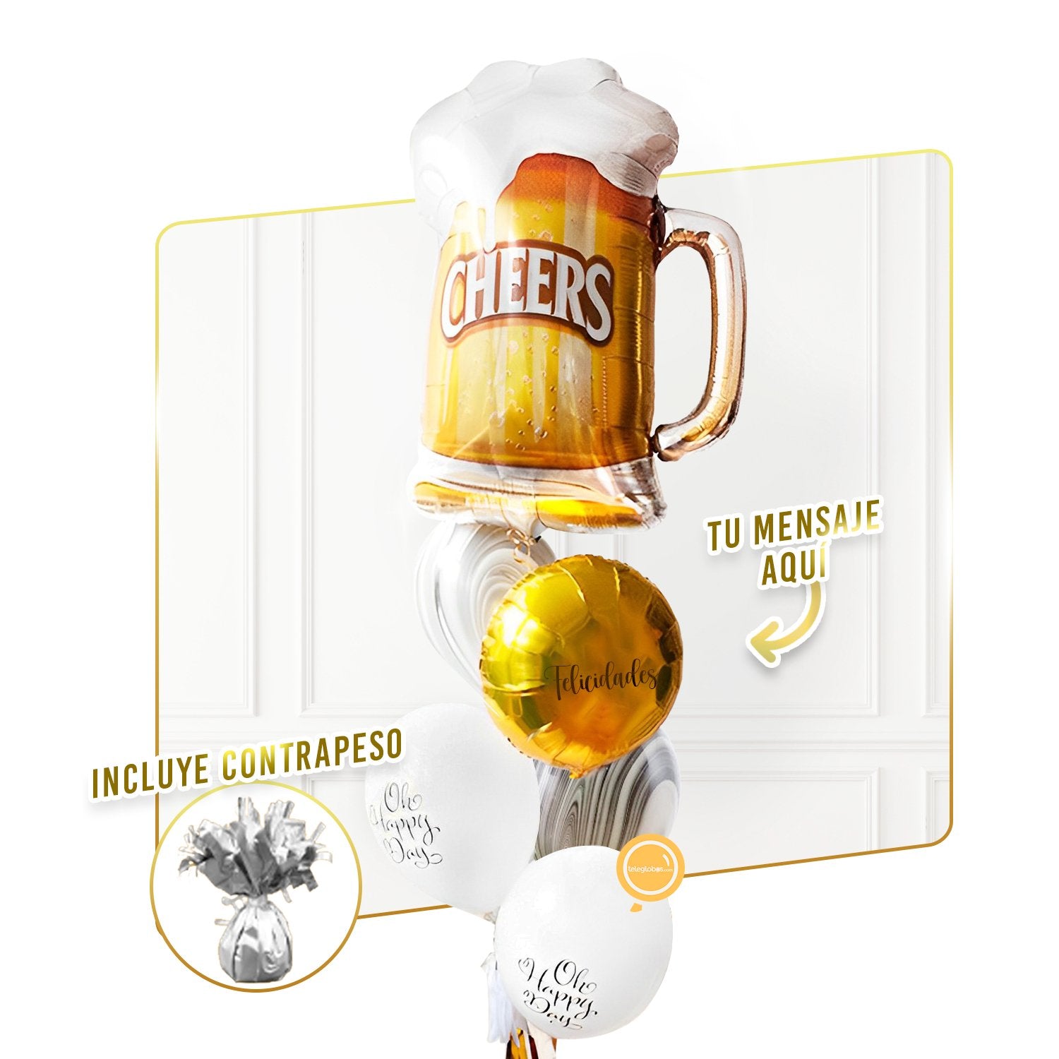 Bunch de globos personalizado - Tarro de Cerveza-