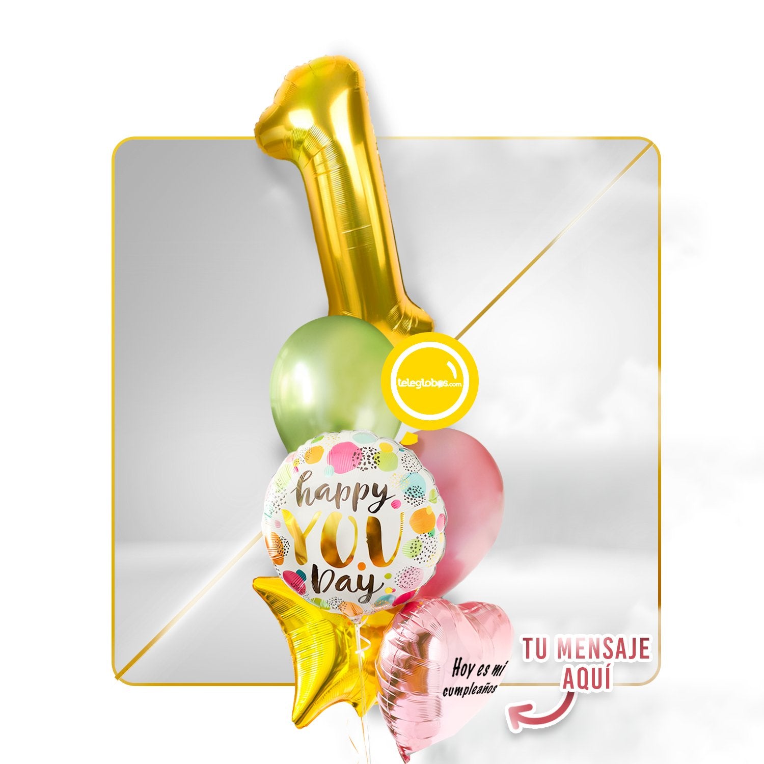Kit Celebra -Happy You Day- Globos de Helio (Una Torre)