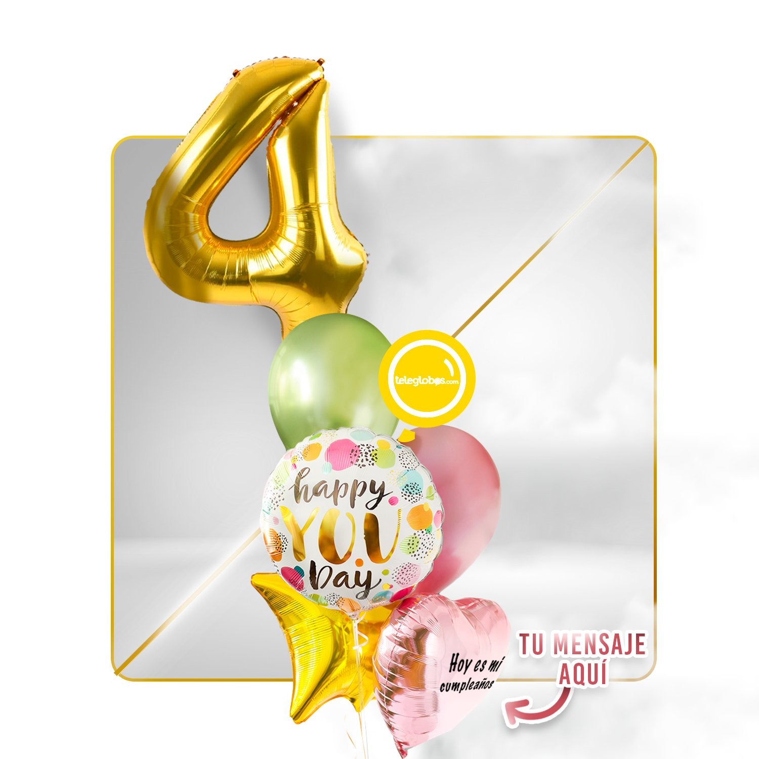 Kit Celebra -Happy You Day- Globos de Helio (Una Torre)