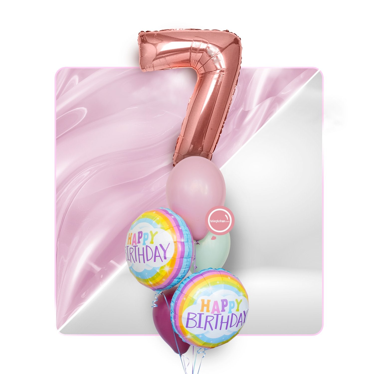 Kit Celebra -Rainbow Birthday- con Globos de HelioKit Celebra -Rainbow Birthday- con Globos de Helio