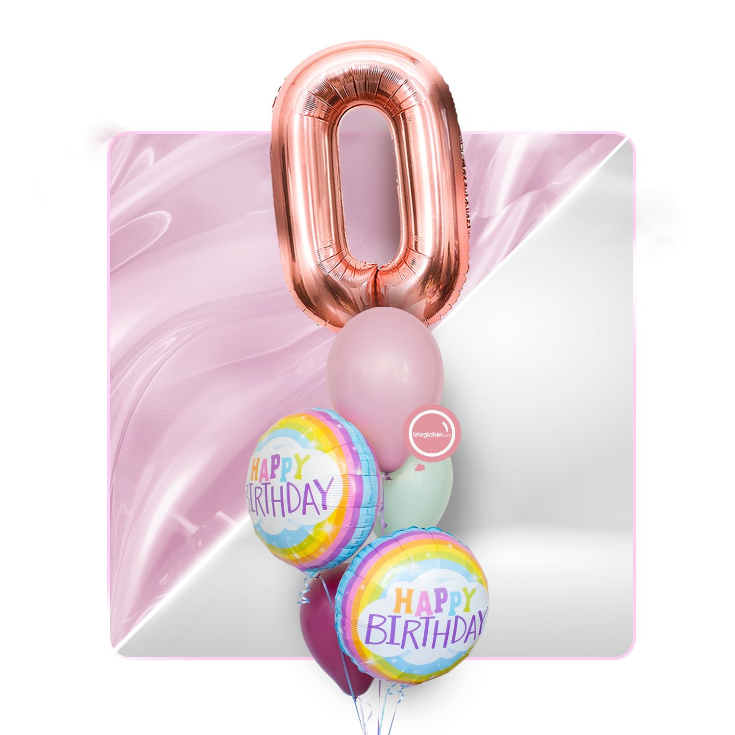 Kit Celebra -Rainbow Birthday- con Globos de Helio